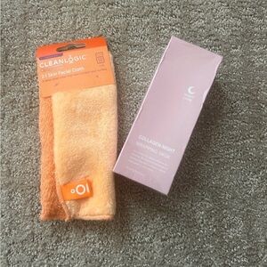 Collagen wrapping mask and  2-in-1 Skin Facial Cloth - Orange and Cream